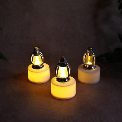 Set of 6 Decorative LED Lantern Candles Flameless Tealight Lamps with Warm White Glow Battery Operated for Home Diwali Wedding Party and Festive Decoration