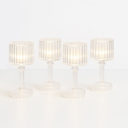 Set of 4 LED Crystal Effect Table Lamps Battery Operated Decorative Mini Desk Lights for Home Restaurants Weddings Festive Decor Diwali Table Centerpiece Lights