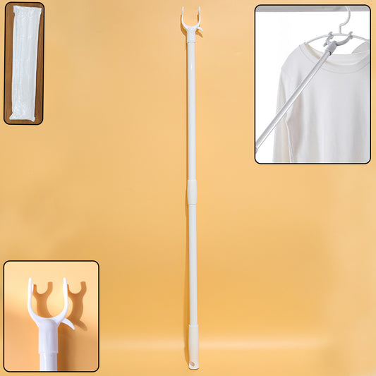 Premium Long Reach Clothes Hook Rod 86 cm Extended Laundry Pole for High Hangers Wardrobes Drying Racks and Closet Storage Assistance (1 Pc)