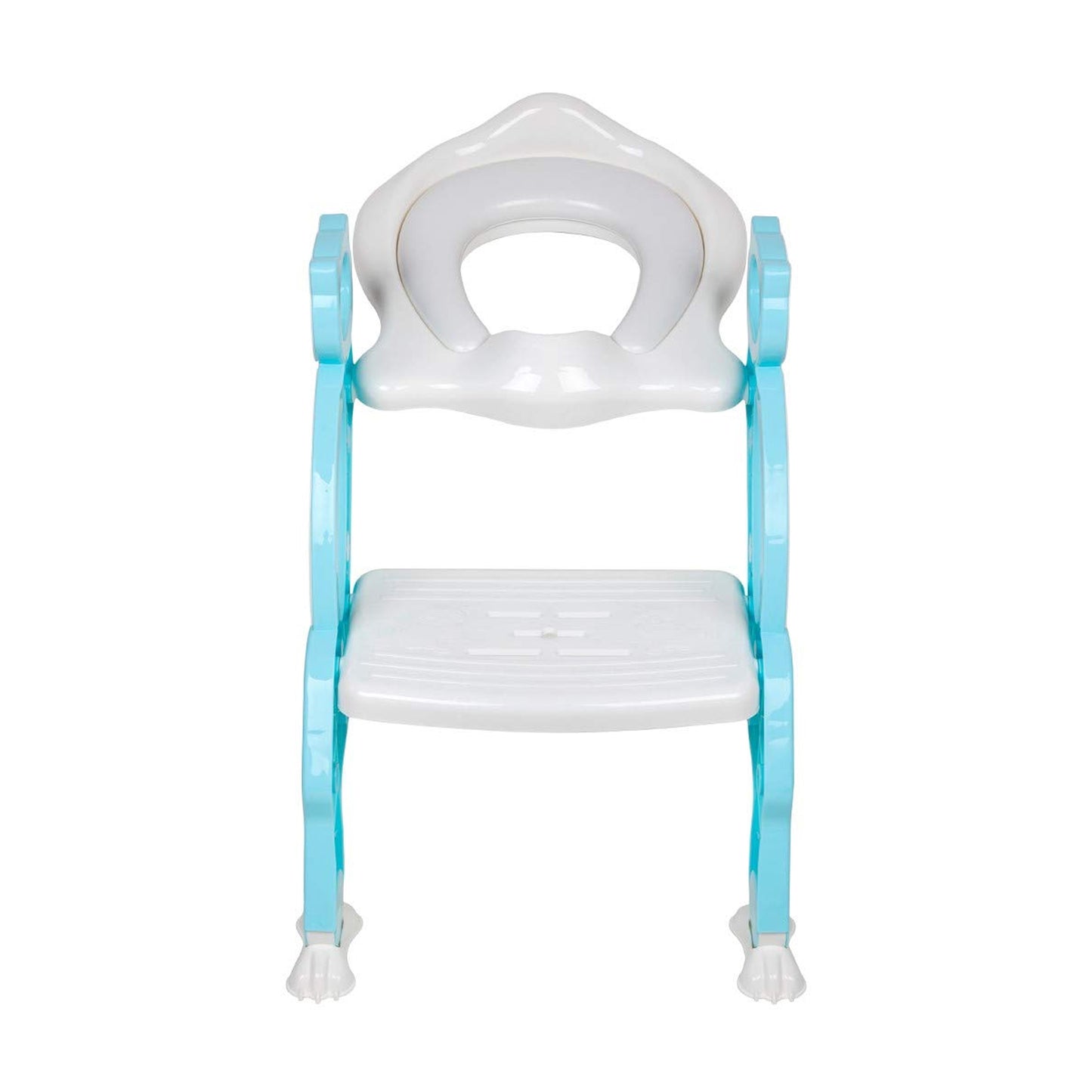 2-in-1 Potty Training Toilet Seat with Step Stool Ladder for Toddlers – Foldable Kids Toilet Training Seat with Soft Cushion, Adjustable Step and Non-Slip Design