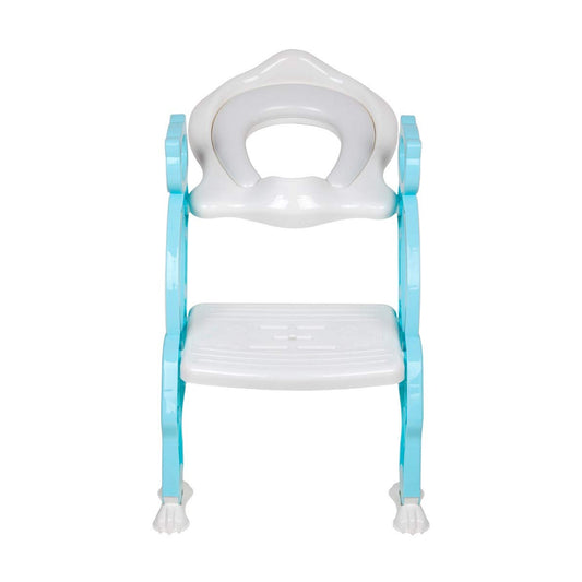 2-in-1 Potty Training Toilet Seat with Step Stool Ladder for Toddlers – Foldable Kids Toilet Training Seat with Soft Cushion, Adjustable Step and Non-Slip Design