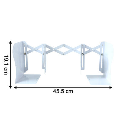 Adjustable Telescopic Iron Desk Book Stand with Expandable Accordion Design Heavy Duty Metal Book Organizer for Books Files Magazines and Documents Home Office and Study Use (1 Pc)
