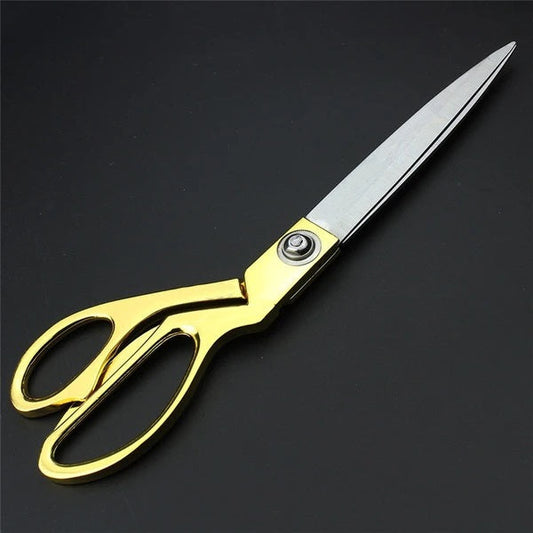 Stainless Steel Tailoring Scissor with Golden Handle Professional Heavy Duty Fabric Cutting Shears for Sewing Tailoring Leather Craft and DIY Projects (1 Pc)
