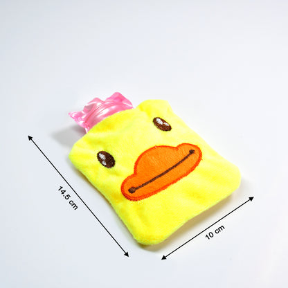 Yellow Duck Small Hot Water Bag with Soft Cover – Portable Natural Rubber Heat Therapy Bottle for Pain Relief, Menstrual Cramps, Neck, Shoulder, Back and Hand Warmer