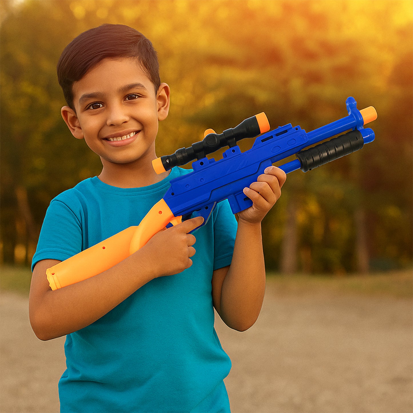 Shot Air Gun Toy with Scope and 8 Soft Foam Bullets – Manual Pump Action Rifle Blaster for Kids Indoor and Outdoor Target Practice (1 Set)