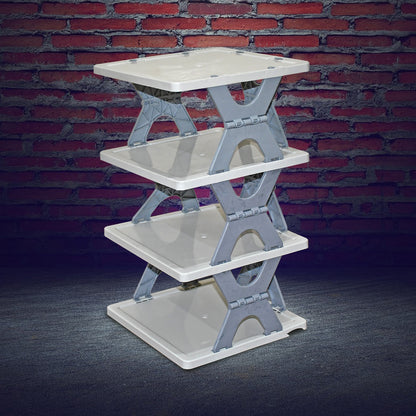 Smart Shoe Rack Shoes Stand Multifunctional Entryway Foldable Collapsible Door Shoe Rack Free Standing Heavy Duty Plastic Shoe Shelf Storage Organizer Narrow Footwear Home (1 Pc 4 Layer 6 Layer 8 Layer)