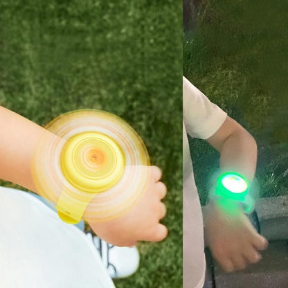 LED Light Kids Spinning Slap Band Toy Cartoon Bracelet Wrist Band Light Up Toy for Boys and Girls Birthday Return Gift 1 Piece