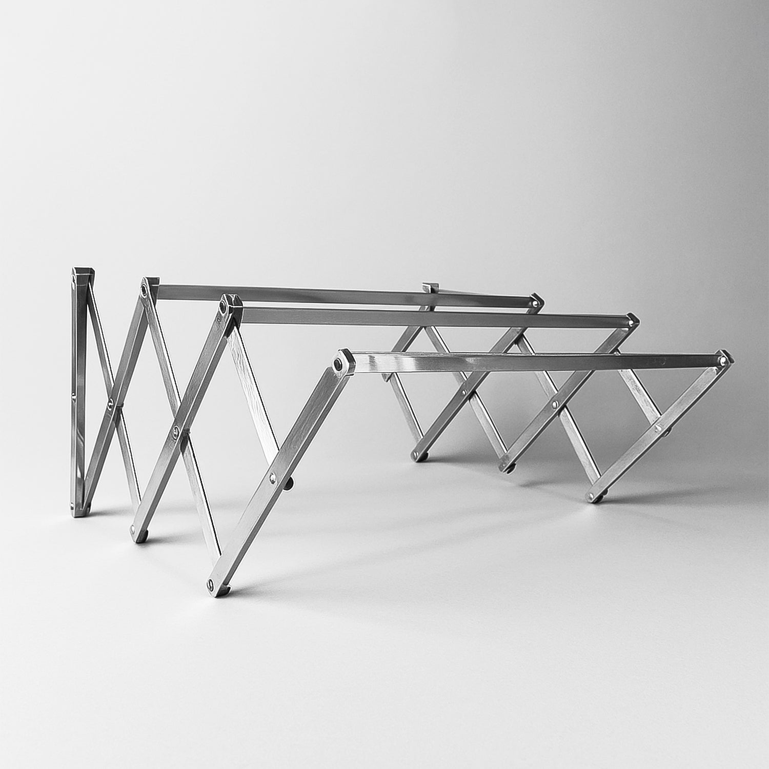 Stainless Steel Wall Mounted Folding Clothes Drying Rack Heavy Duty Expandable Accordion Laundry Drying Stand for Balcony Bathroom Utility Room Indoor and Outdoor Use (1 Pc)