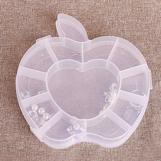 Plastic Apple Shape Jewellery Storage Box Transparent Jewellery Organizer Case with Multi Layer Compartments for Rings Earrings Necklaces and Small Accessories (1 Pc)