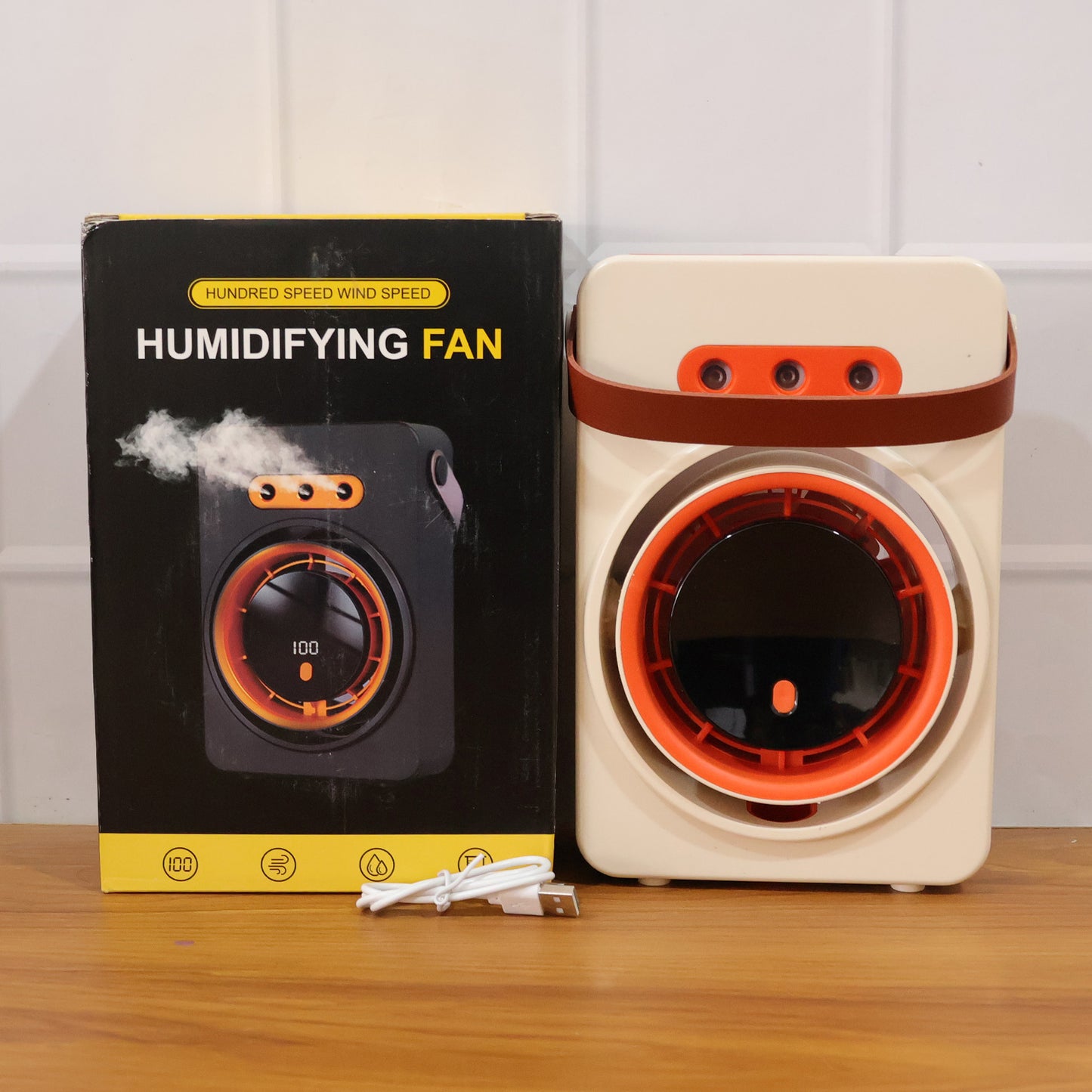 Portable Humidifying Air Cooling Fan With Display (1 Pc)