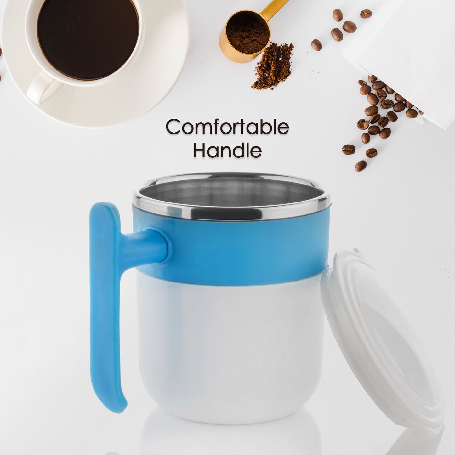 Stainless Steel Lid Cover Hot Coffee/Tea Mug (1 Pc )