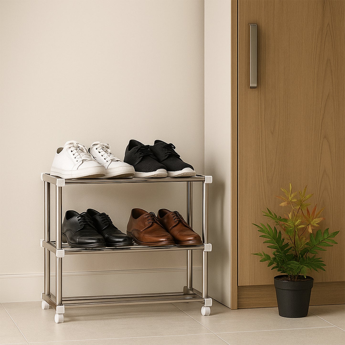 Supermom Stainless Steel Multipurpose Shoe Storage Rack - (1 Pc)