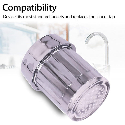 Multi Colors Changing Led Light Stream Faucet Tap Adapter (1 Pc) | Water-Powered Glow for Bathroom & Kitchen Sinks | No Batteries Required