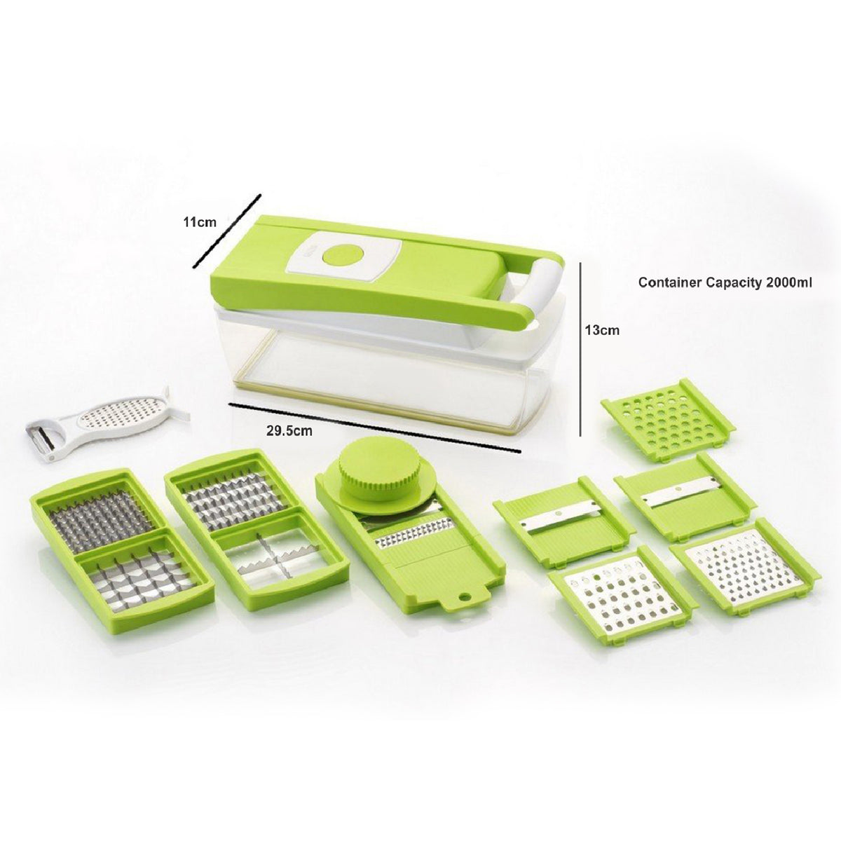 House of Sensation Snowpearl 14-in-1 Quick Dicer with Stainless Steel Blades for Vegetable and Fruit Chopping