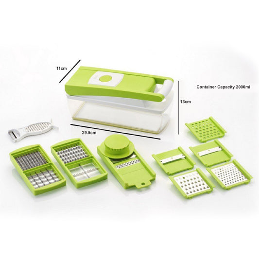 House of Sensation Snowpearl 14-in-1 Quick Dicer with Stainless Steel Blades for Vegetable and Fruit Chopping
