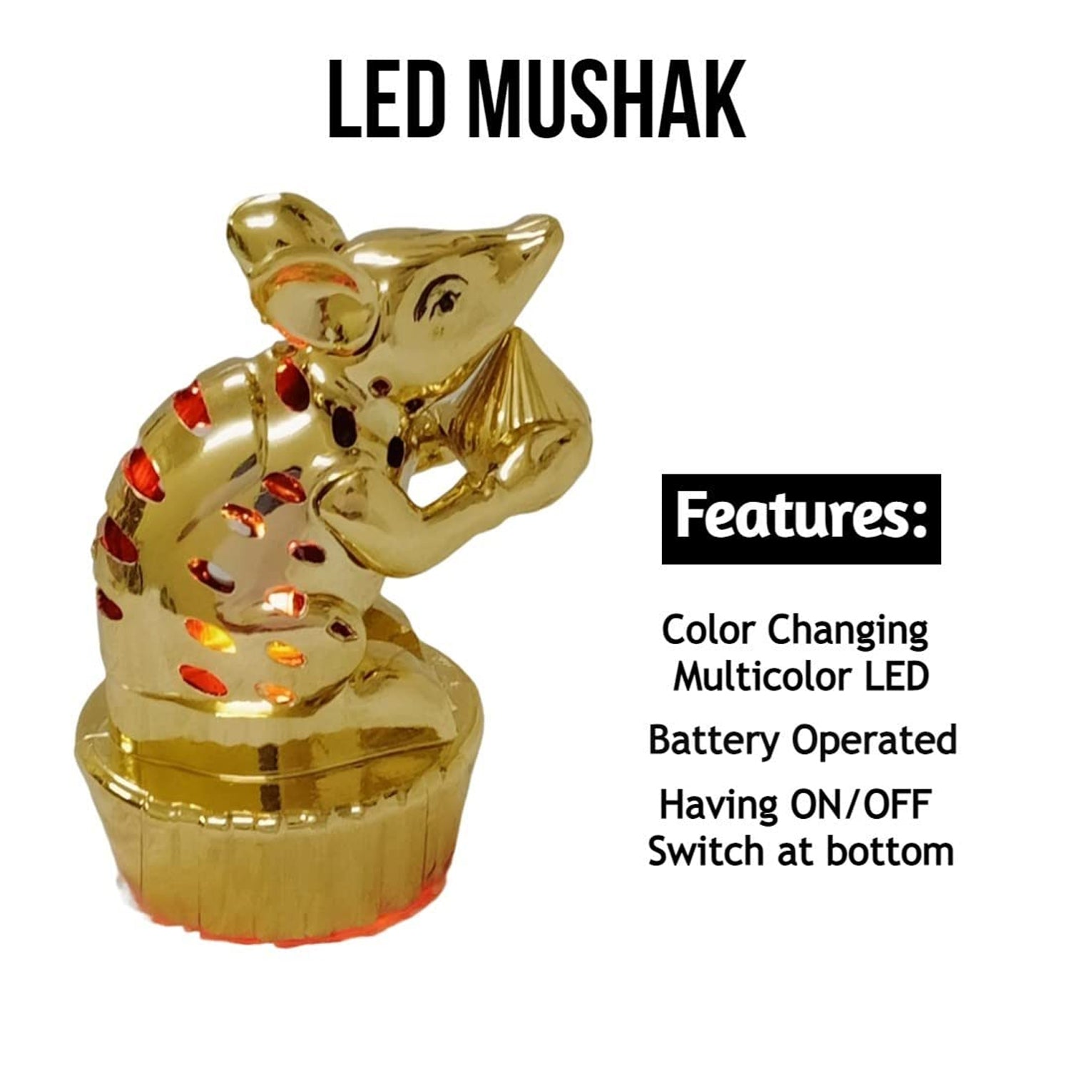 Multicolour Led Mushak For Ganpati Decorations (1 Pc)