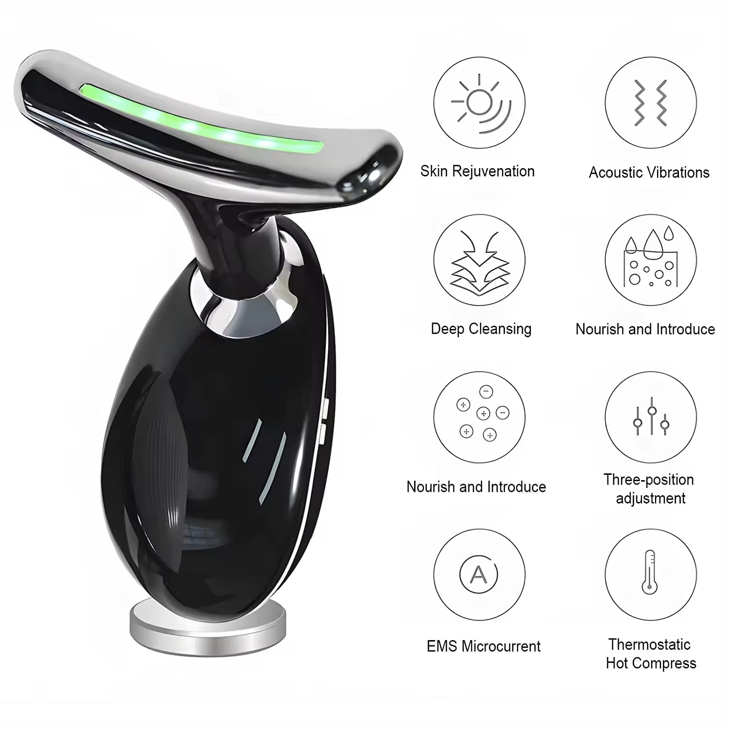 Electric Neck and Face Massager – Heated Skin Care Device for Facial Massage, Neck Care and Skincare Absorption – Rechargeable Beauty Tool (1 Piece)