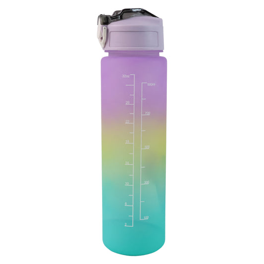 Motivational Water Bottle with Straw and Time Marker BPA-Free Tritan Leakproof Reusable Sports Water Bottle for Gym, Hiking, Camping and Daily Hydration