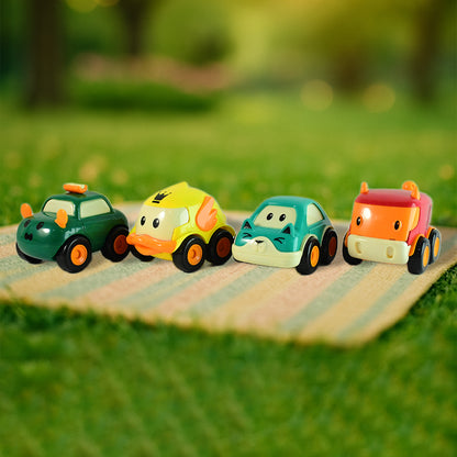 Funwoods Animal Cartoon Pull-back Toy Car - (4 Pc Set)