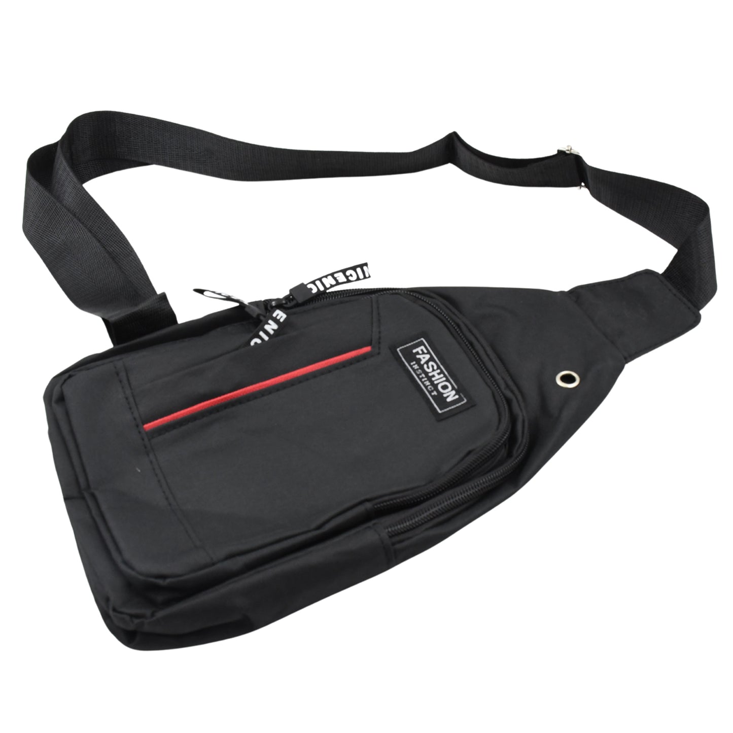Waterproof Anti-Theft Crossbody Sling Bag with USB Charging Port, Earphone Port and Four Zipper Pockets for Men and Women