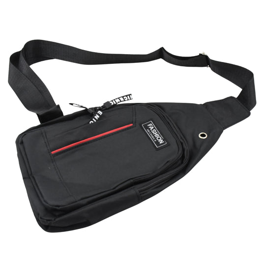 Waterproof Anti-Theft Crossbody Sling Bag with USB Charging Port, Earphone Port and Four Zipper Pockets for Men and Women