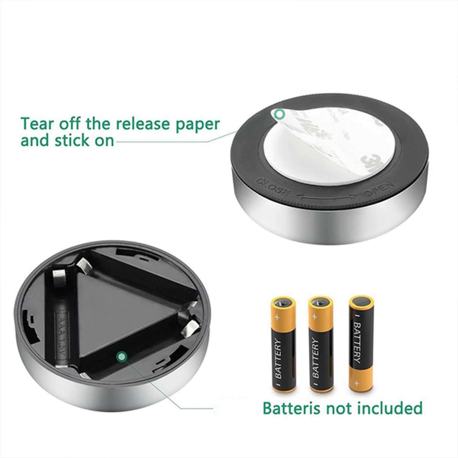 3 LED Cordless Stick Tap Wardrobe Touch Light Lamp – Battery Operated Stick-On LED Push Light for Wardrobes, Cabinets, Kitchen, Bedroom and Emergency Use