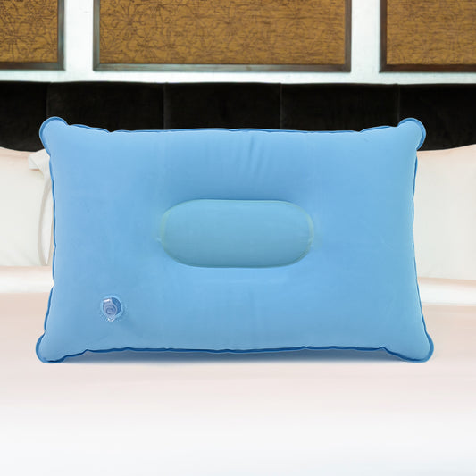 Comfortable Inflatable Travel Pillow for Neck and Head Support – Portable Ergonomic Air Cushion for Car, Plane, Office and Camping (34 × 21 cm | Mix Color | 1 Pc)