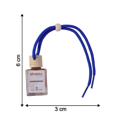 Sandalwood Hanging Car Perfume with Natural Wooden Cap Long Lasting Car Air Freshener and Fragrance Diffuser for Car, SUV and Indoor Spaces (1 Pc)