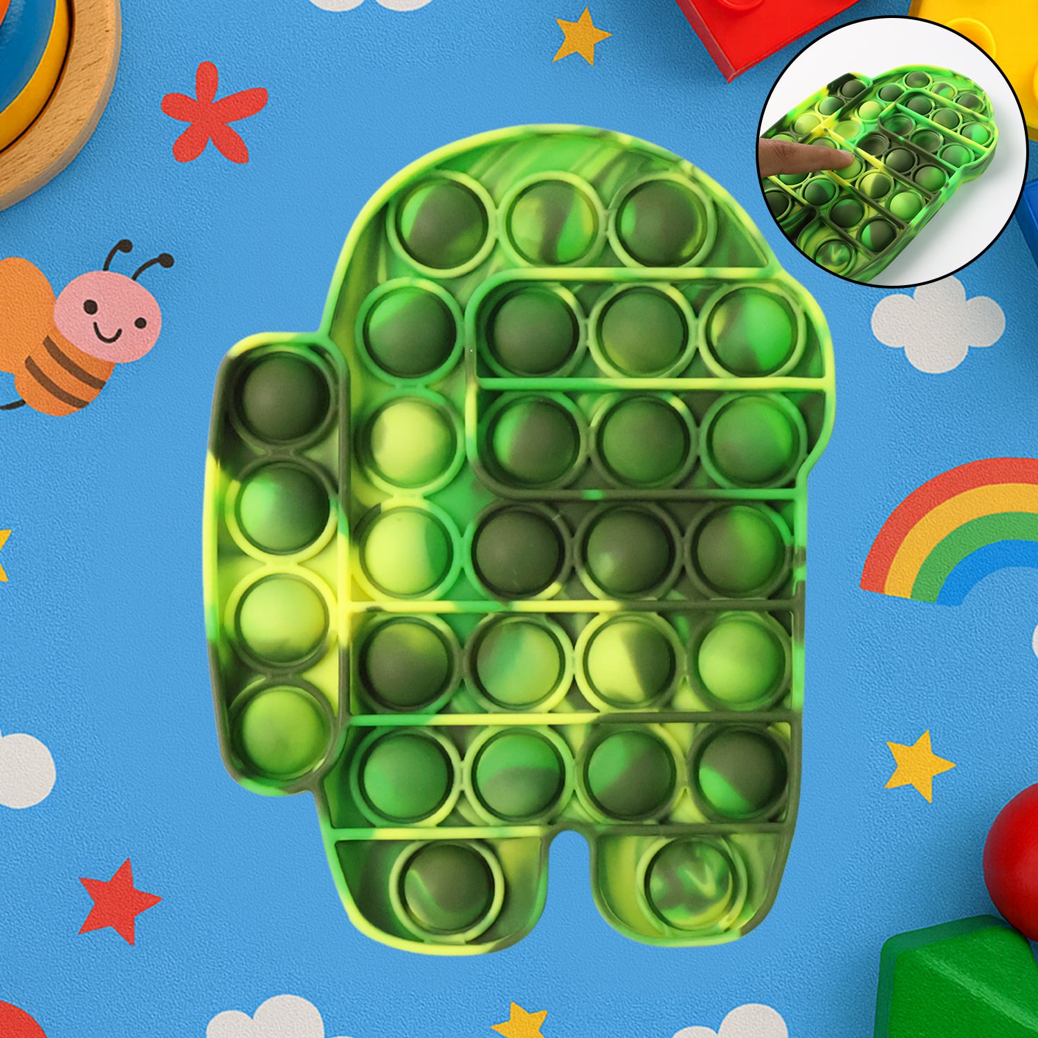 Premium Silicone Pop It Fidget Toy Reusable Sensory Bubble Popper Stress Relief Toy for Kids and Adults (1 Pc)