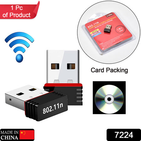 Mini USB Wi Fi Receiver Wireless Network Adapter 300 Mbps with Driver CD for PC Laptop Desktop (1 Pc)