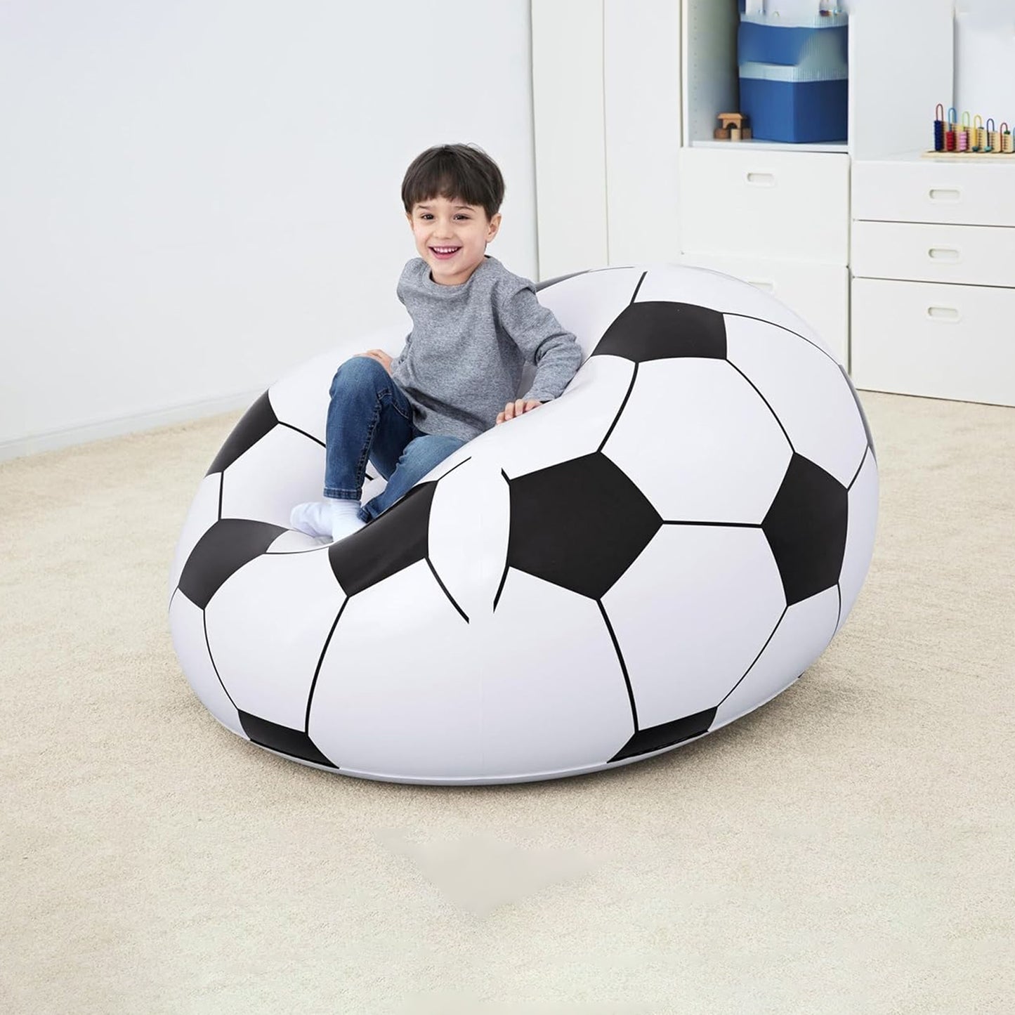 Inflatable Soccer Ball Lounge Chair Fun Comfortable For Kids