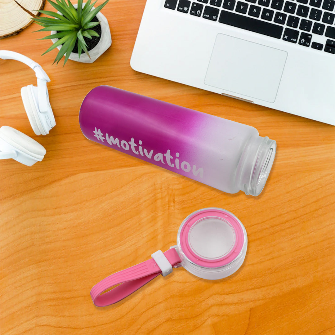 Colorful Portable Unbreakable Glass Water Bottle with Rubber Band – 350 ml | Stylish hydration. Strong design. Perfect for everyday use.