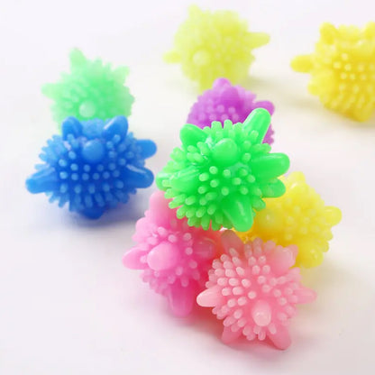 Soft Star Laundry Dryer Balls and Washing Machine Laundry Balls for Fabric Softening, Anti-Tangle Clothes Cleaning (10 Pieces, Multi Color)