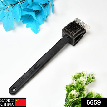 Black 2 Side Cleaning Brush with Scraper and Wire Brush Multi-Purpose Garage Bathroom and Household Cleaning Tool