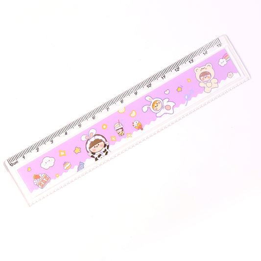 Premium Cute Cartoon Plastic Ruler for Kids (1 Pc) – Durable School Measuring Scale Kit with Clear Markings for Drawing, Geometry, Craft Work & Classroom Use