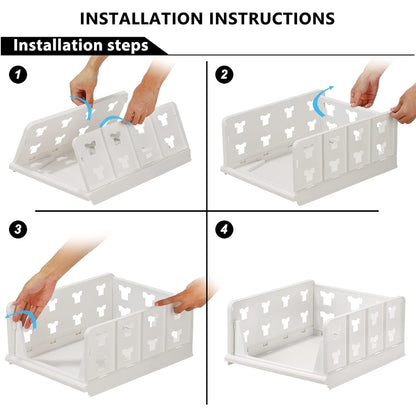 4 Layer Stackable Multifunctional Storage Cart Foldable Drawer Shelf Basket Utility Organizer Rack for Kitchen Pantry Closet Bedroom Bathroom and Laundry (1 Pc)