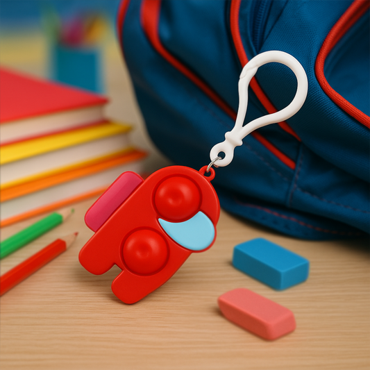 Pop-it Fidget Keychain Toy - (1 Pc  Mix Color)
