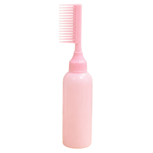 2 In 1 Plastic Hair Oil Applicator Bottle with Scalp Massage Comb Nozzle for Hair Oil Serum Hair Dye Root Treatment and Scalp Care (1 Pc)