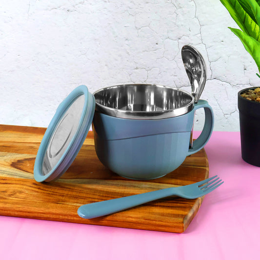 Apex Hot-X Soup/Noodle Bowl (700 Ml) | Double-Wall Hot Food Container with Airtight Lid & Spoon/Fork Set