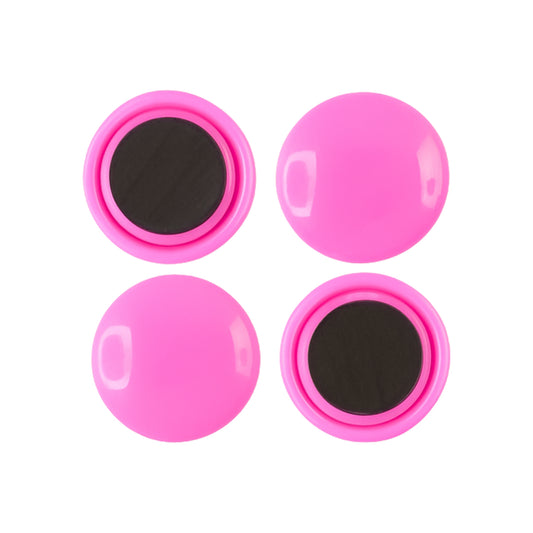 Round Fridge Magnets - (4 Pc Set) | Smooth ABS Body • Scratch-Safe Back • Refrigerator &amp; Whiteboard Use