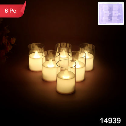 Flameless LED Votive Candles - (6 Pc Set)