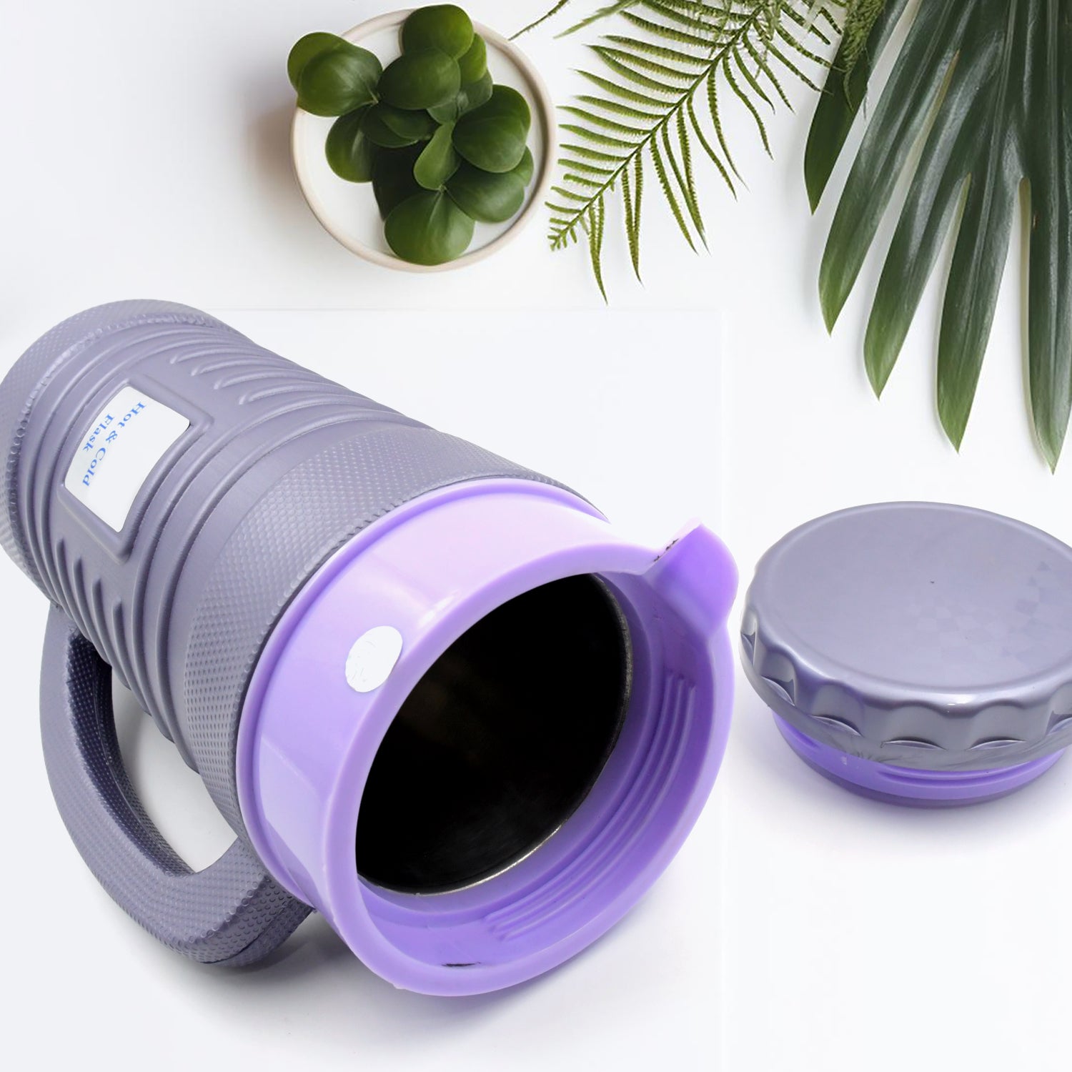 Thermos Insulated Flask Tea Kettle Hot and Cold Vacuum Jug Leak Proof Stainless Steel Inner Plastic Outer Tea Coffee Water Jug with Handle 1200ML and 1700ML