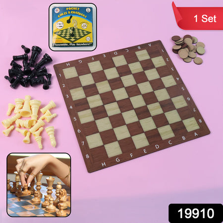 Chess Checkers 2-in-1 Travel Game - (1 Set)