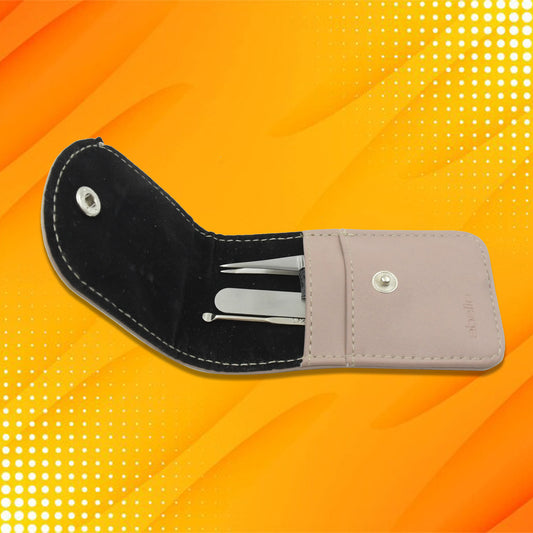 4 in 1 Stainless Steel Nail Clipper Kit with Mirror Travel Manicure Set Nail Cutter Grooming Tools in Portable Case