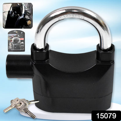 Anti Theft Siren Alarm Padlock Waterproof Security Lock with Loud Alarm and 3 Keys for Bike, Gate, Garage, Shutter and Toolbox (1 Set)
