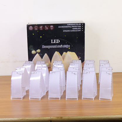 Set of 24 Transparent Decorative LED Candle Lights Battery Operated Flameless Warm Tealights for Home Décor Diwali Christmas Weddings Parties and Gifting (24 Pc Set)