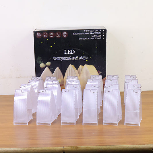 Set of 24 Transparent Decorative LED Candle Lights Battery Operated Flameless Warm Tealights for Home Décor Diwali Christmas Weddings Parties and Gifting (24 Pc Set)