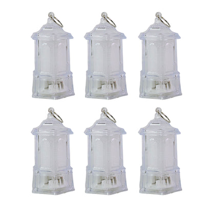 Set of 6 LED Hanging Lantern Style Decorative Flameless Candles Battery Operated Warm White Lamps for Home Decor Festivals Weddings Parties and Mandir Decoration