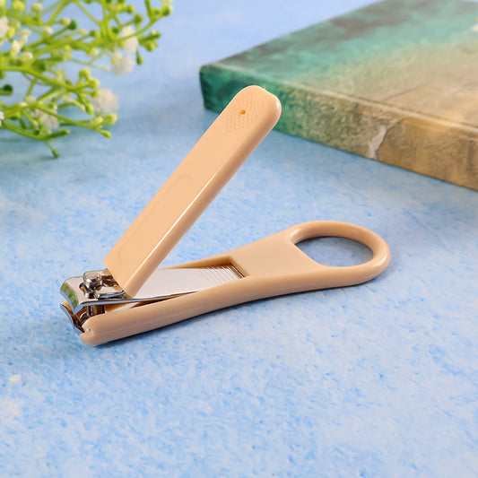 Ergonomic Ring Handle Nail Clipper for Precise Clean and Comfortable Trimming Long Lever Design with Anti Slip Grip Smooth Curved Blades Integrated Mini Nail File and Fingertip Control Loop for Salon Style Manicures (1 Pc)