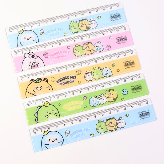 Premium Cute Cartoon Plastic Ruler Set for Kids (5 Pc) – Durable School Measuring Scale Kit with Clear Markings for Drawing, Geometry, Craft Work & Classroom Use